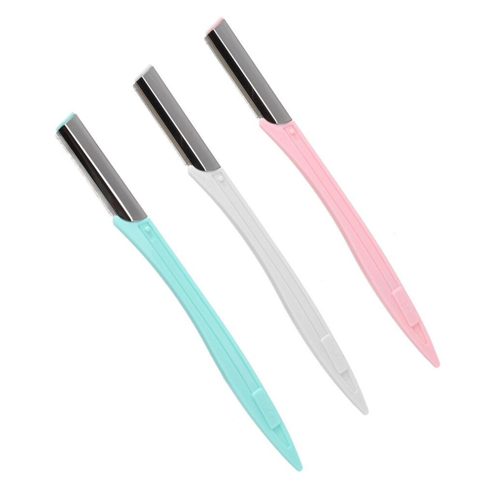 3pcs Women Eyebrow Trimmer Stainless Steel Blade Facial Hair Shaver Eyebrow Shaping Razor