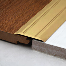 Self-Adhesive Grooved 25mm x 2.7m Euro Cover Strip for Vinyl Tile Door Threshold Trim - CAS - Matt Brass