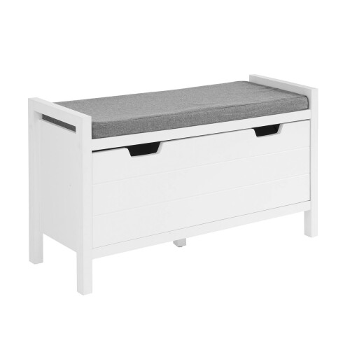SoBuy Πάγκος Εισόδου Λευκό με Ντουλάπι L91xP30xH50 cm