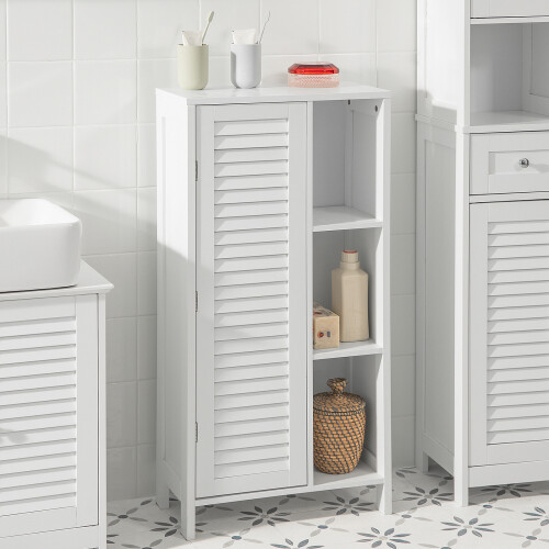 SoBuy Ντουλάπι Μπάνιου BZR39-W Λευκό 48x96x24 εκ. 1
