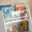 Bancă copii SoBuy cu bibliotecă KMB34-W 4