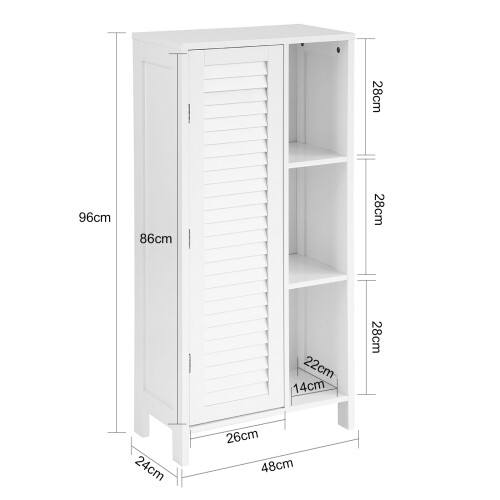 SoBuy Ντουλάπι Μπάνιου BZR39-W Λευκό 48x96x24 εκ. 2