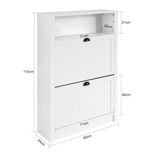 SoBuy Meuble à Chaussures 2 Abattants FSR87-W 2