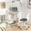 SoBuy Folding Desk with 3 Shelves, White 2