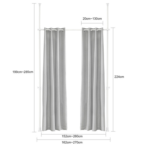 SoBuy Raumteiler KLS12-HG Hellgrau 162x200cm 2