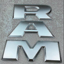 (Matte Silver) Suitable For Dodge Ram Trunk Car Logo Pickup Stickers Ram 1500 2500 3500 Rear Trunk Large Size Car Sticker