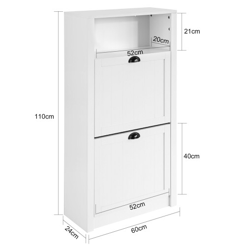SoBuy FSR87-K-W ντουλάπι παπουτσιών, λευκό 2