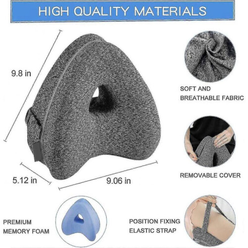 Leg Pillow, Ergonomic Side Sleeping Pillows, Memory Foam Knee Pillow with Strap for Side Sleeper, Le 1