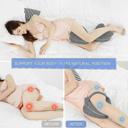 Leg Pillow, Ergonomic Side Sleeping Pillows, Memory Foam Knee Pillow with Strap for Side Sleeper, Le 2