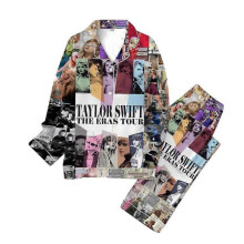 (3XL, B) 2023 Taylor Swiftie Pyjamas Set Womens Printed Pajamas Long Sleeve Button Shirt Top And Pants Sleepwear Loungwear Pjs Fans Gifts