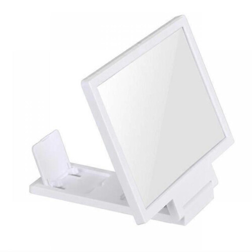 (White) 3D HD Stand Screen Magnifier Phone Magnifier Eye Protection