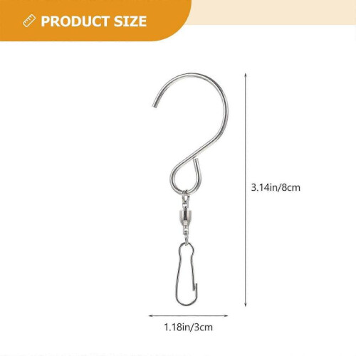 10pcs 360 Degrees Rotation Hooks Stainless Steel Bearing Hook for Wind Chimes 1