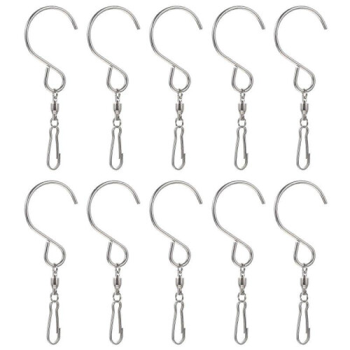 10pcs 360 Degrees Rotation Hooks Stainless Steel Bearing Hook for Wind Chimes 2