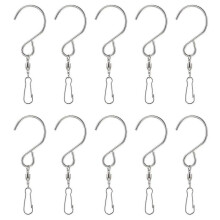 10pcs 360 Degrees Rotation Hooks Stainless Steel Bearing Hook for Wind Chimes