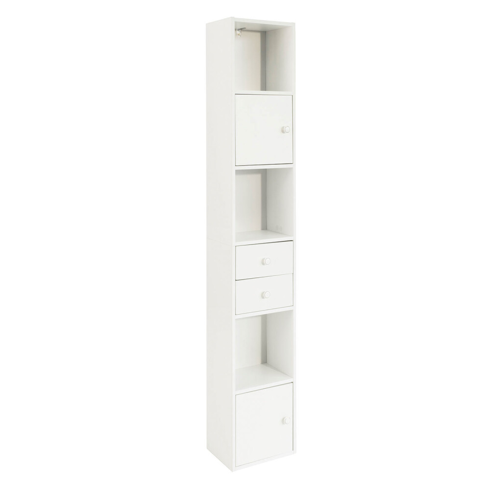 SoBuy STR10-W Bibliothèque Étagère sur Pied avec Portes et Tiroirs