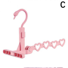 (Pink) Foldable 4-hole Drying Rack Portable Travel Hotel Clothes Hanger Racks