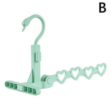 (Green) Foldable 4-hole Drying Rack Portable Travel Hotel Clothes Hanger Racks