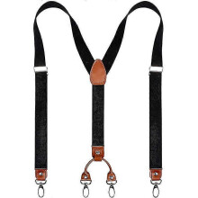 (A09) Mens Braces For Men 4 Clips Y-back 2.5cm Wide Heavy Duty Adjustable Elastic Mens Suspenders Durable Suspenders Strong Metal Clips