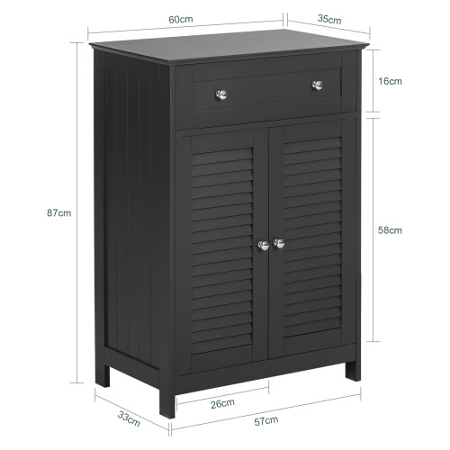 SoBuy χαμηλό ντουλάπι μπάνιου γκρι 60x87x35cm 2