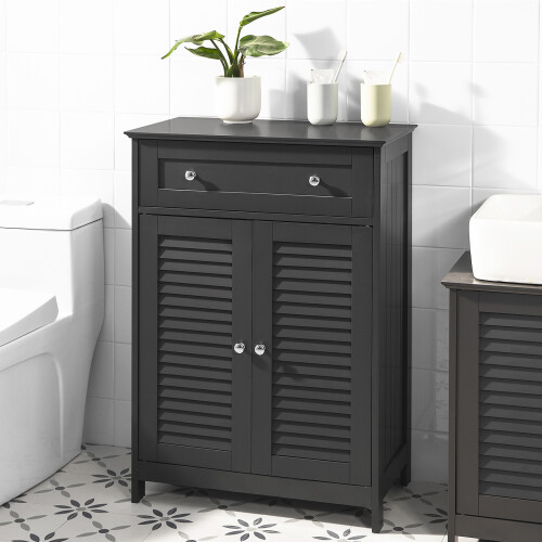 SoBuy χαμηλό ντουλάπι μπάνιου γκρι 60x87x35cm 1