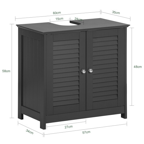 SoBuy Ντουλάπι Μπάνιου FRG237-DG Γκρι 60x58x35cm 2