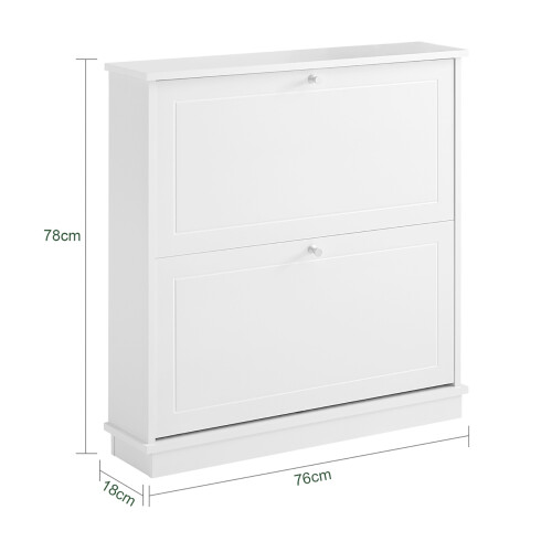 SoBuy Meuble à Chaussures 2 Abattants Blanc 2