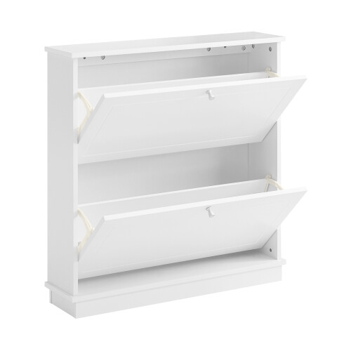 SoBuy Meuble à Chaussures 2 Abattants Blanc