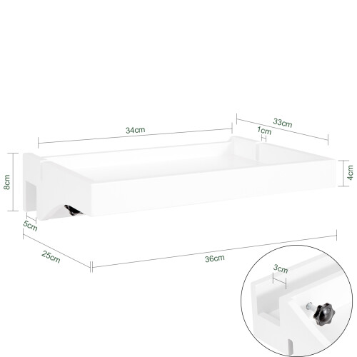 SoBuy White Clip-On Bedside Shelf Tray 2