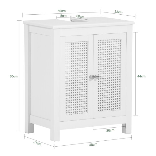 SoBuy Ντουλάπι Μπάνιου BZR35-W Λευκό 50x60x33 cm 2