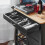 SoBuy Black Kitchen Storage Trolley with Wood Worktop 9