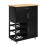 SoBuy Black Kitchen Storage Trolley with Wood Worktop 1
