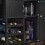 SoBuy Black Kitchen Storage Trolley with Wood Worktop 5