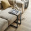 SoBuy Grey Marble Effect Side Table with Metal Frame 12