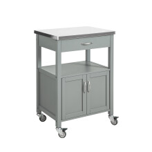 SoBuy Carrello Cucina Salvaspazio con Piano Lavoro, Grigio