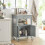 SoBuy Mobile Kitchen Trolley Grey 60x92x44cm 12