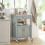 SoBuy Mobile Kitchen Trolley Grey 60x92x44cm 2