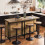 SoBuy Brown Kitchen Island Bar Table with Storage 12