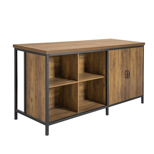 SoBuy Brown Kitchen Island Bar Table with Storage