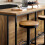 SoBuy Brown Kitchen Island Bar Table with Storage 7