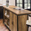 SoBuy Brown Kitchen Island Bar Table with Storage 4