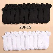 Unisex Trainer Liner Ankle Socks 20 Pairs Low Cut Cotton Sports