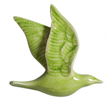 (Type D, Fluorescent Yellow) 3d Ceramic Flying Birds Wall Decor Creative Birds Hanging Ornament For Home