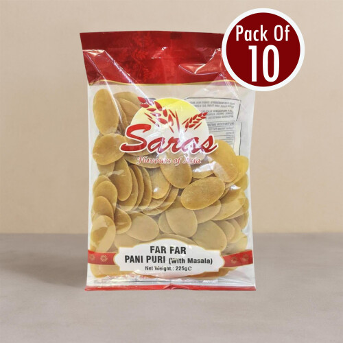 Saras Panipuri 225g x 10 – Bulk Pack Crispy Golgappa Snack