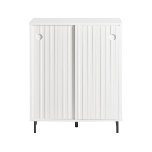 SoBuy Buffet Commode 2 Portes Coulissantes Blanc