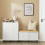 SoBuy Buffet Commode 2 Portes Coulissantes Blanc 6