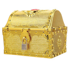Pirate Treasure Box Prop Vintage Treasure Box Adorn Pirate Party Decoration with Key and Lock