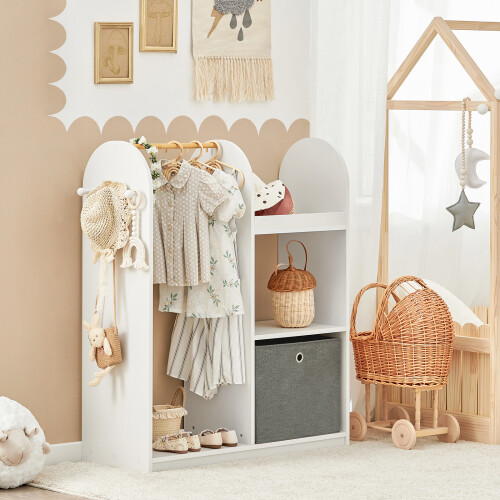 SoBuy Armadio Bambini con Appendiabiti e Scatole KMB40-W 1