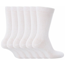 Premium 100% Cotton Ladies Womens Girls Plain Crew Socks 6 Pairs
