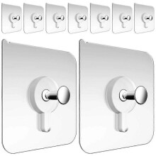 20pcs Adhesive Hooks Wall Mount Hooks Removable Picture Hangers for Living Room Bedroom