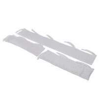 Set da 3 paracolpi per sponda del letto in velluto a bolle, 133x19 cm, bianco
